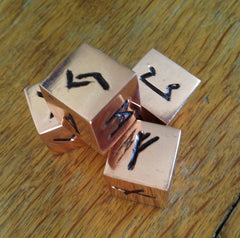 Elder Futhark copper rune dice