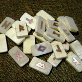 Bone and metal inlay Elder Futhark Runes