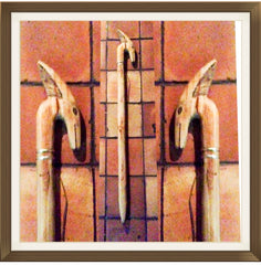 Wooden Was ceremonial staff