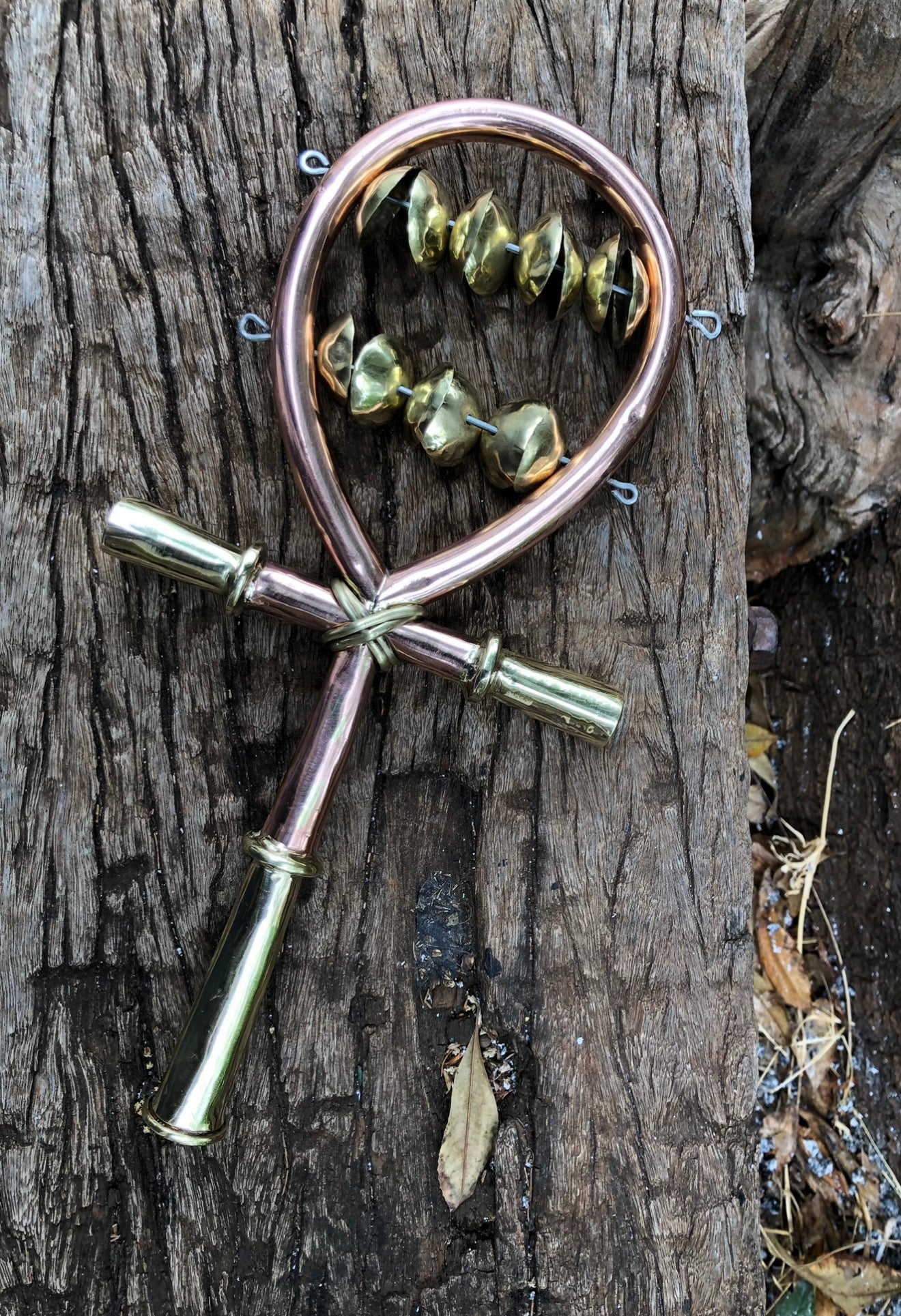 Copper and brass large sistrum