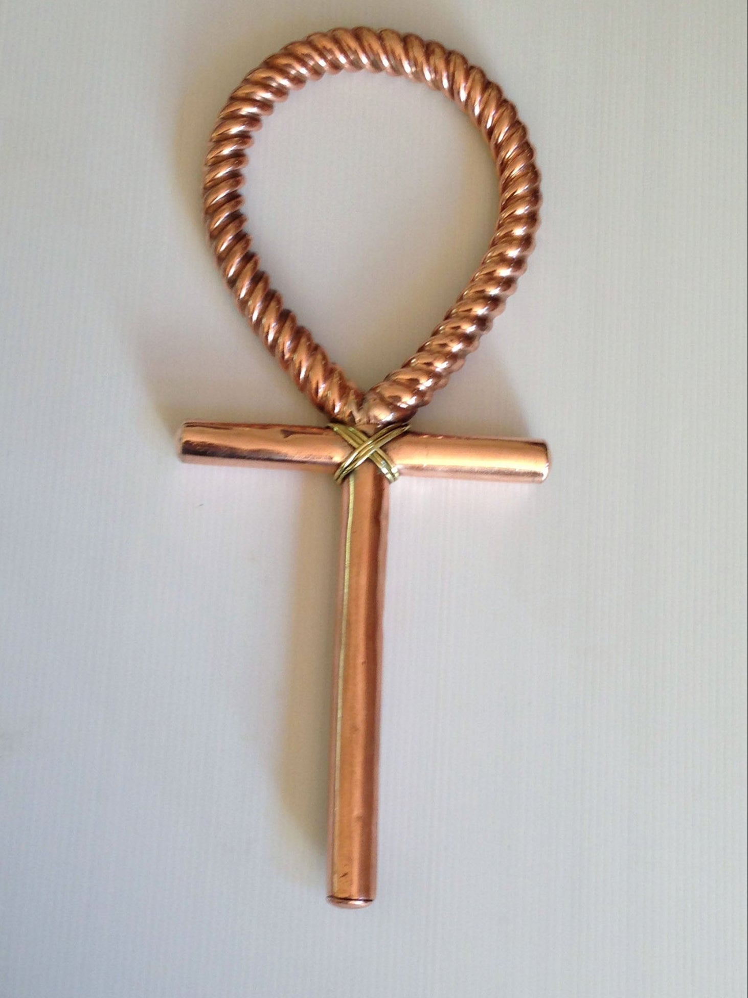 Large Personal copper ankh with twisted detail