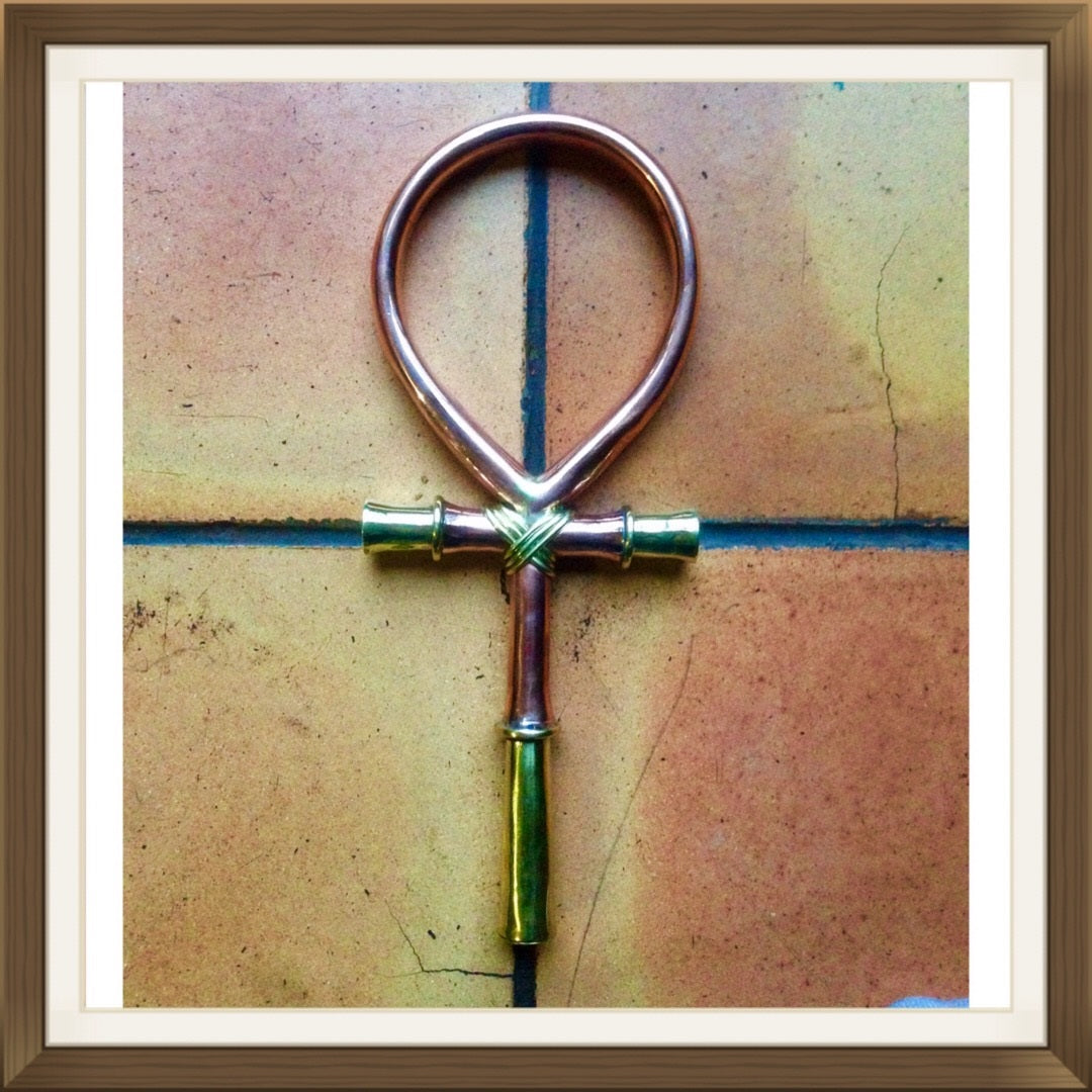 Brass and copper flared ends ankh, Egyptian ankh