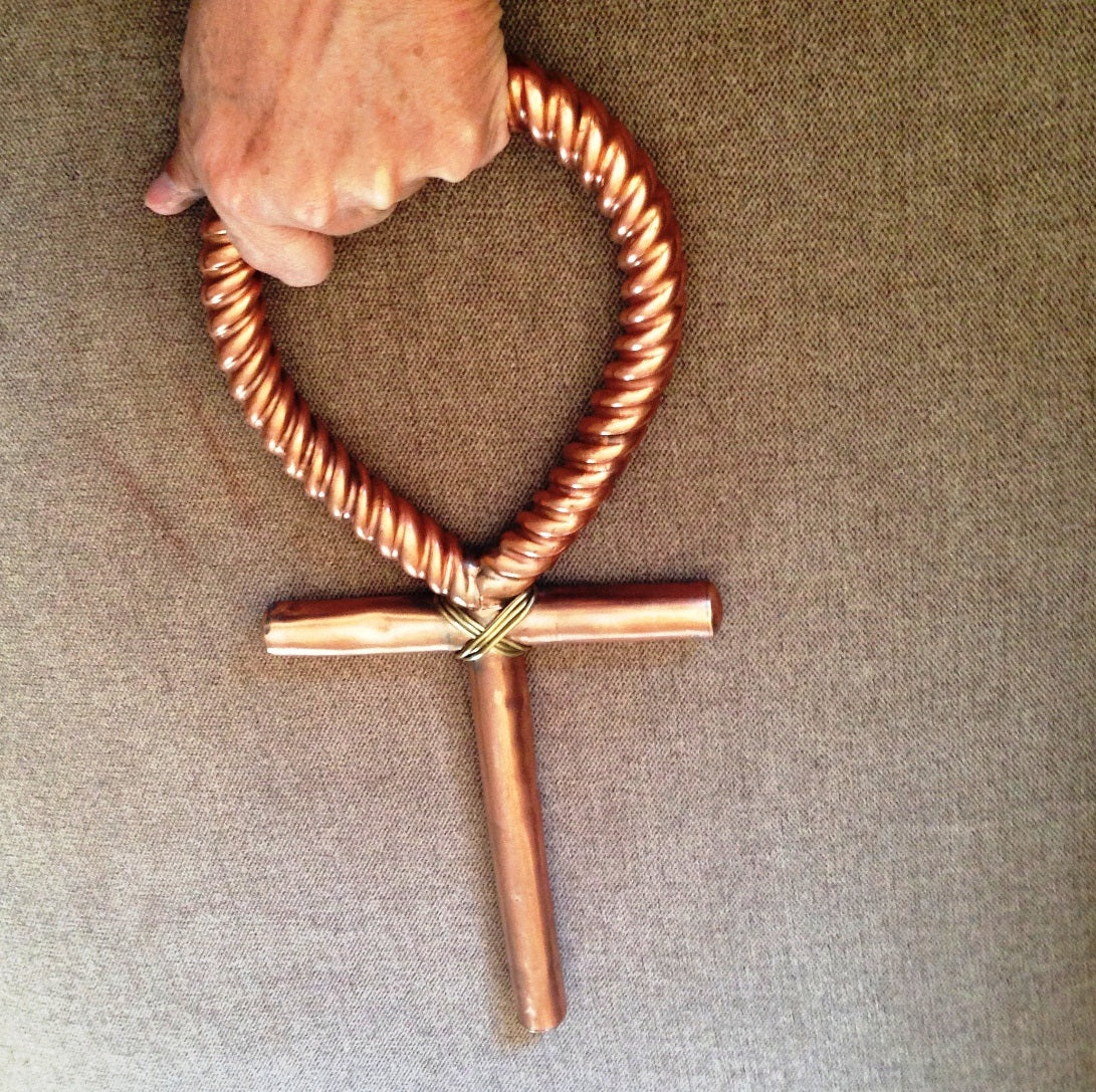 Large Personal copper ankh with twisted detail