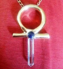 Beautiful brass ankh pendant with handmade chain