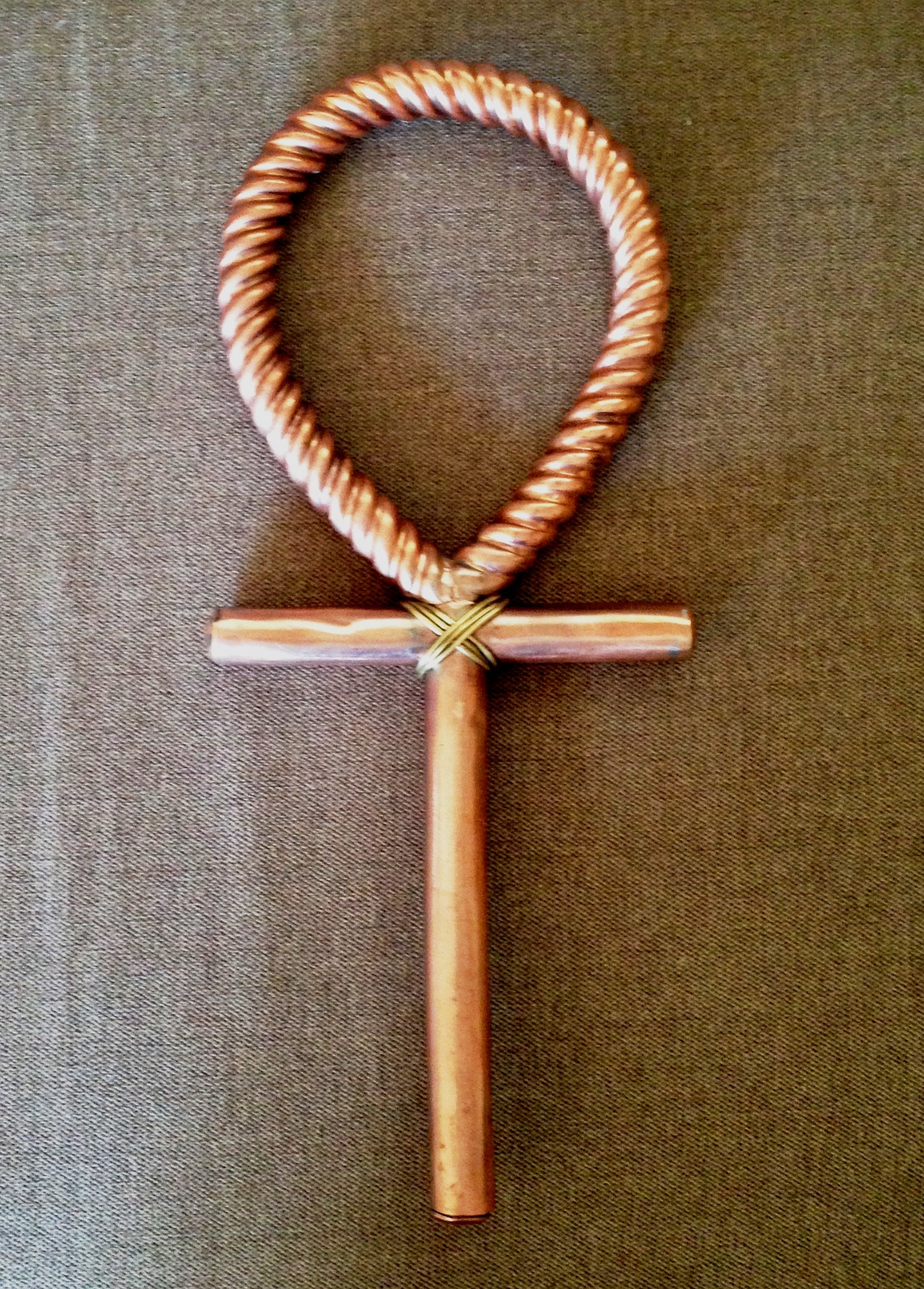 Large Personal copper ankh with twisted detail