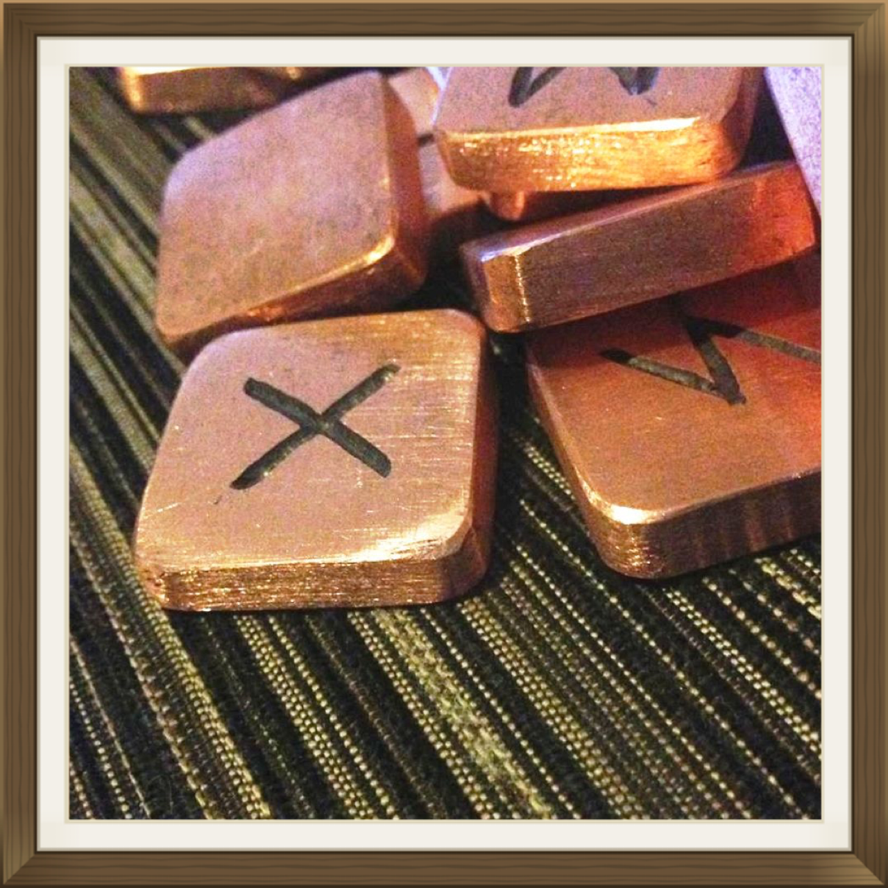 Heavy solid copper Elder Futhark Runes