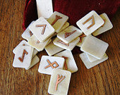 Bone and brass elder futhark runes