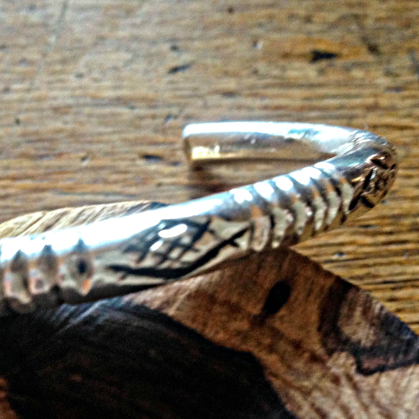 Solid silver African Ndebele bangle. African engraved bangle Gift